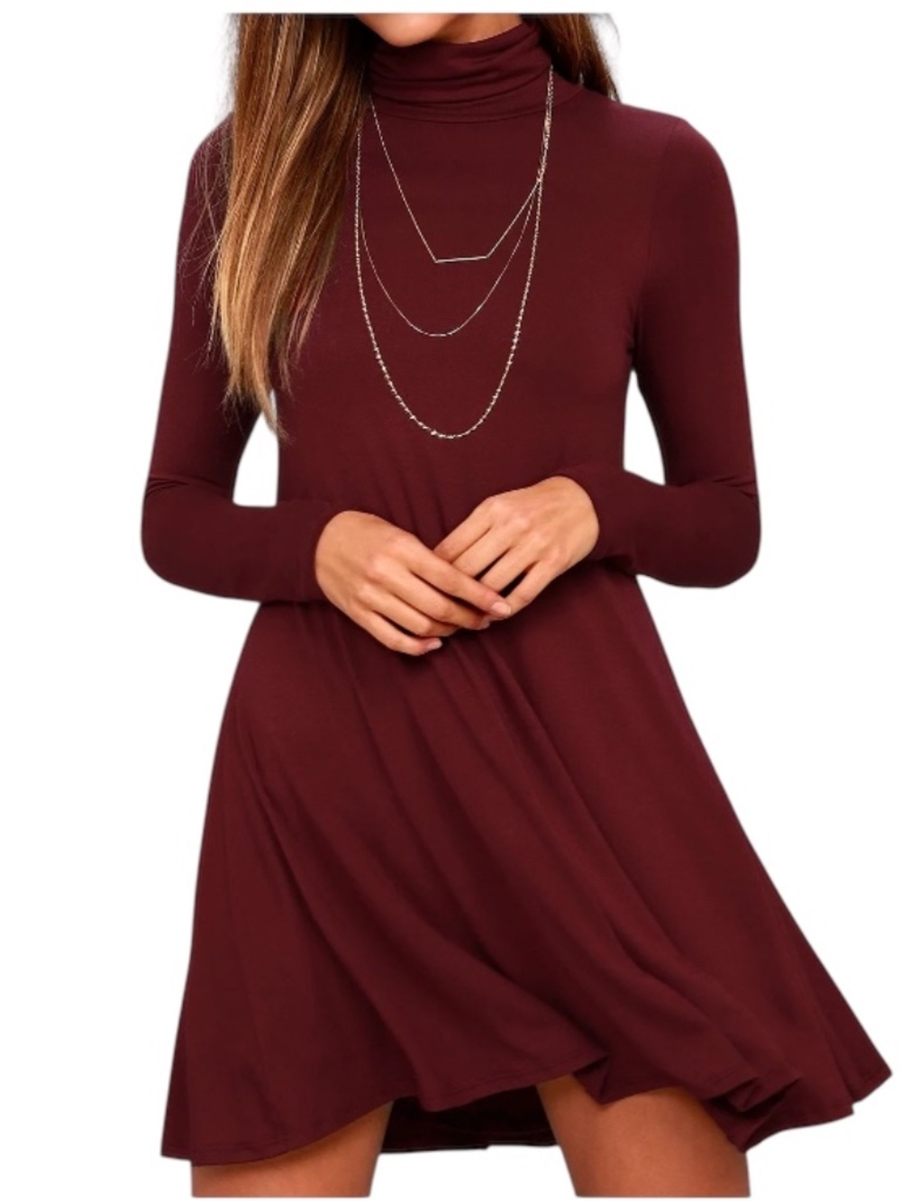 Lulus "Sway, Girl, Sway!" Swing Dress - Wine Red Size XS